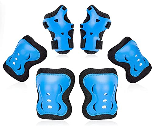 Swygoo Protection Roller Enfant, Genouillères | Coudières | Protège-Poignets pour Enfants de 6 à 16 Ans, Ensemble de Protection 3 en 1 pour Patinage Scooter Vélo Cyclisme Skateboard (Bleu)