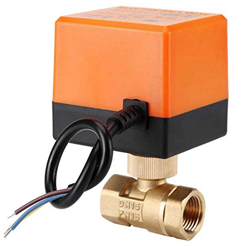 VOBOR AC 220 V Messing elektrisch motorisierter Kugelhahn mit 2-Wege-3-Leiter-1,6-Mpa-Gewinde DN15/DN25 optional(DN15)