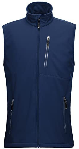33,000ft Men's Lightweight Softshell Gilet, Windproof Waterproof Outerwear Vest Gilets Sleeveless Jacket for Cycling Running Hiking Golf Travel
