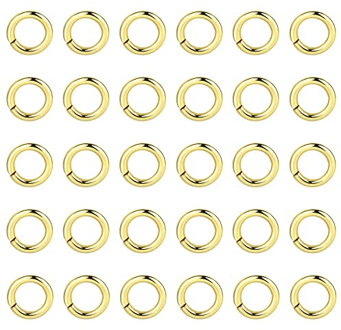 100 Stück Gold Offen Biegeringe 4mm Schmuckherstellung Kleine Ringe Set | Offen Biegeringe Kleine Sprung Ringe Armbänder Halskette Ketten Verbindungsringe Schmuckherstellung Set Zubehör Accessoires