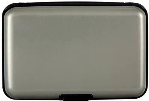 Kaabao Credit Card Holder, RFID Blocking Metal Card Wallet for Women Men Slim ID Card Holders Protector Aluminum Business Hard Case (Grey)