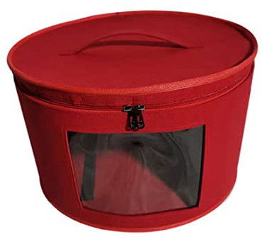 jklashfi Boîte à chapeau Organisateur rond Boîtes à chapeau pliable Sac de rangement avec couvercle anti-poussière Grand chapeau Boîte de rangement D