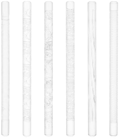 BENECREAT 6 Stück Nudelholz Mit Acrylprägung, 16.5 cm 3D-Muster-Ton-Antihaft-Rolle Für Ohrringe, Schmuck Und DIY-Dekorationen, 10 mm Durchmesser
