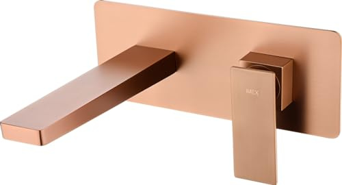 MICE - Grifo monomando empotrado para lavabo hecho de latón - Griferia Empotrada para baño - Apto para agua fria y caliente Oro Rosa Cepillado GLP048/ORC
