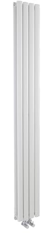 Balterley Vertical Double Panel Radiator, White Radiator with Rounded Vertical Panel, Central Heating Radiators for Bathroom, Kitchen, Living Room - 236mm x 1800mm, 2461 BTU (Gloss White)