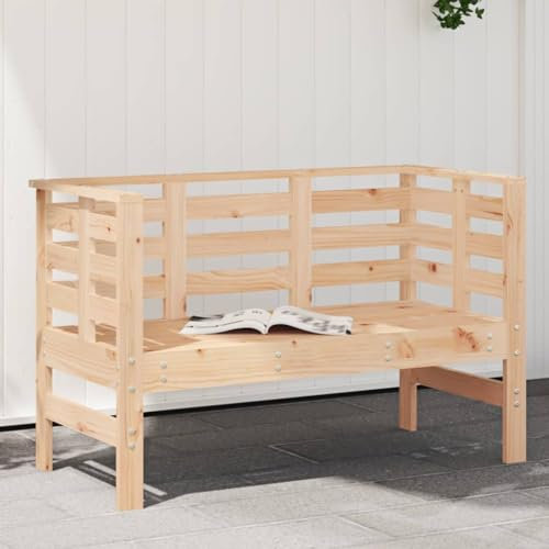 Gecheer Gartenbank Holzbank Sitzbank Gartenbankpark für 2-3 Sitzer,Balkonbank Parkbank Flurbank Terrassenbank für Terrasse,Balkon,Garten 111,5x53x71 cm Massivholz Kiefer