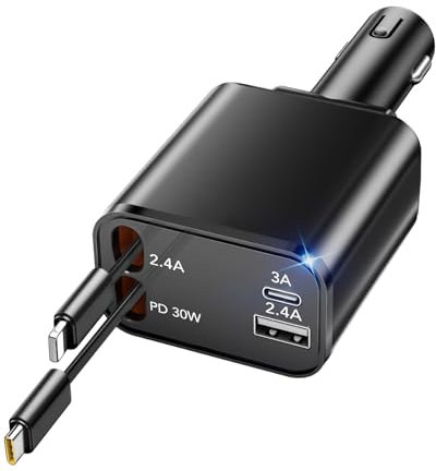 COCIVIVRE Zigarettenanzünder USB C Auto Ladegerät,Handy Schnellladegerät USB Zigarettenanzünder Adapter Kompatibel mit iPhone 16/16 Pro Max/15/14/13/12/11/AirPods/Galaxy S25/S24/S23/S22/Google Pixel9