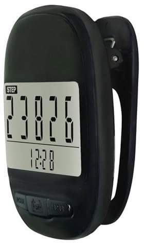 Podomètre à clipser, grand compteur de calories numérique LCD avec fonction horloge | Odomètre portable multifonction pour la marche, enregistreur de fitness pour hommes, femmes, , adultes,