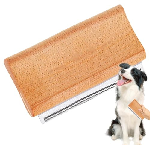 Hundebürste für kurzhaarige Hunde, Hundekämme für die Fellpflege,Hunde- und Katzenbürste mit Holzgriff | Entfilzungsunterwolle für Hunde, breite Hundepflegebürste für Katzen, Hundebürste für Haarausfa