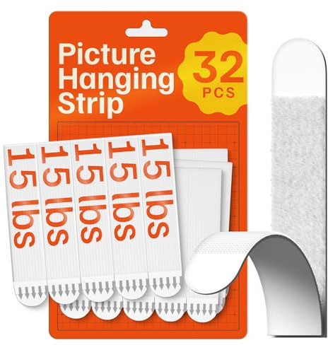 X-BET MAGNET Ultra-Strong Lot de 16 bandes de suspension pour photos avec support adhésif – Parfait pour les mises à niveau Rental Friendly – Bandes murales sans clous