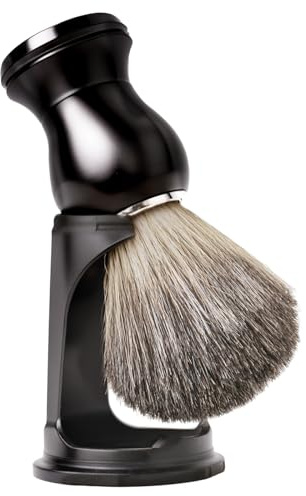 Shaving Brush Set 2 in 1, Shaving Brushes for Men with Comfortable Handle, Soft Bristle Shave Brush Shaving Kit Includes Brush Stand, Christmas, Birthday Gift for Bearded Man