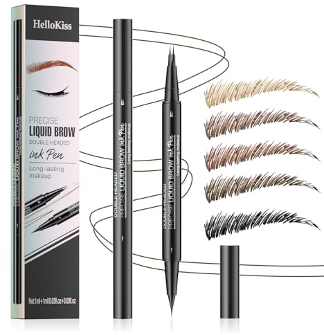 Augenbrauenstift Stift, wasserfest, schweißresistent, 2-in-1-Augenbrauenstift mit zwei Enden und Microblading, wischfester Augenbrauenstift (Schwarz)