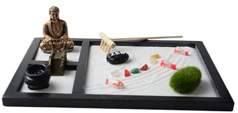 Sand Garden Tabletop Decor - Miniature Zen Decoration Sand Garden | Indoors Outdoor Relaxation Sand Raking Toy for Home and Working for Restaurant