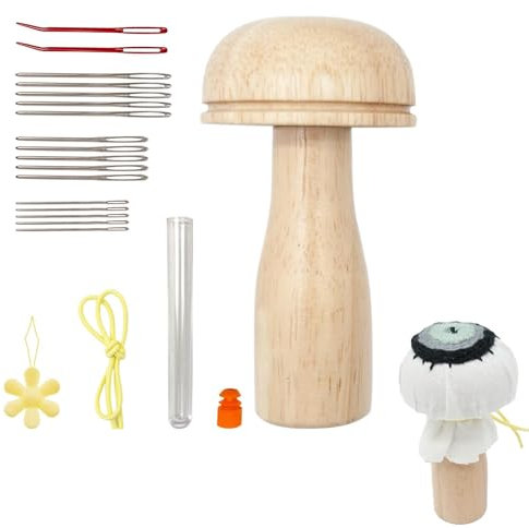 Stopfpilz Mit Spannring, Stopfei, Stopfpilz Und Stopfei, Stopfpilz-Set, Stopfpilznadel, Faden-Set, Stopfbedarf-Set Für Socken, Kleidung