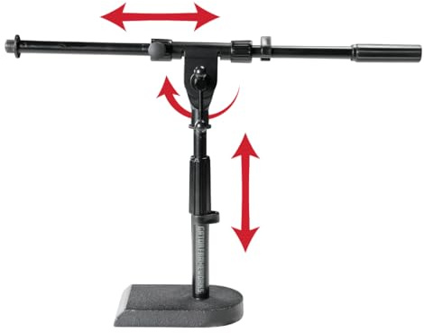 Gator Frameworks Rok-It Series Low-Profile Microphone Stand with 16 Adjustable Boom Arm, Ideal for Bass Drums and Guitar Amps (RI-MIC-200)