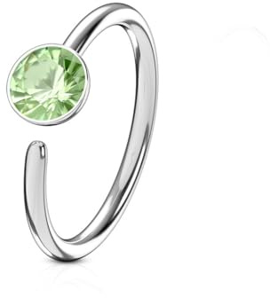 beyoutifulthings® Nasenpiercing Ring [Zirkonia] Stabdicke 0,8mm Durchmesser 8mm 10mm | Septum Piercing | Nasenpiercing Stecker | Nasenring | Nasenstecker | Nostril Piercing