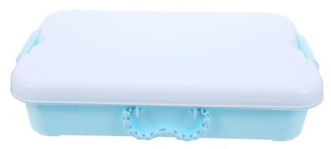 SOLUSTRE Storage Box Portable Sand Tray with Lid Sturdy Plastic Sandbox Organizer for Beach Convenient Handheld Design Break Resistant