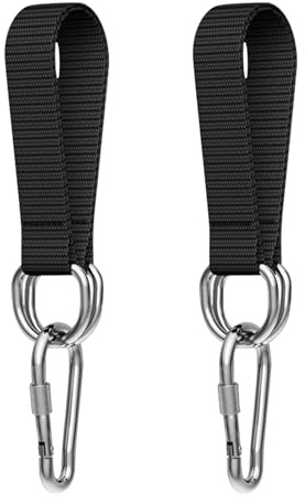 Anwangda 2 Stück Hängematte Befestigung, Schaukel Aufhängung Befestigung Reißfestem Nylon Hängematte Gurte mit 2 Schwerlast Karabinern und D-Ringen, Tragbares Aufhängung Hanging Gurt