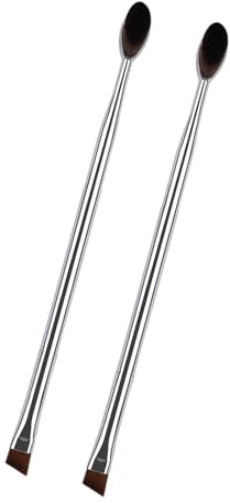 Ensemble de pinceaux à sourcils inclinés à double extrémité pour salon de maquillage, fibres synthétiques faciles à nettoyer, usage quotidien