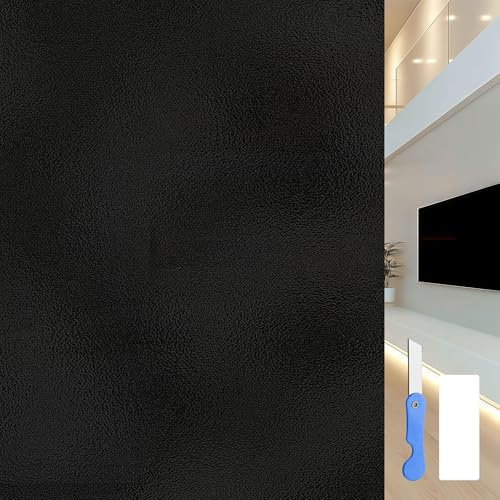 Vinilos para Cristales Opaco 50 x 150 cm Adherencia Estática Vinilo Ventanas Privacidad Mayor Privacidad y Protección de Los Rayos UV para Dormitorios, Baños y Oficinas, Negro