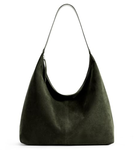 KALIDI Slouchy Tote Bag 18L Casual Vegan Pelle Mezzaluna Hobo Borsa con Cerniera | Borsa a tracolla morbida da donna, per uso quotidiano, lavoro, pendolarismo, viaggi, vacanze, 34 cm
