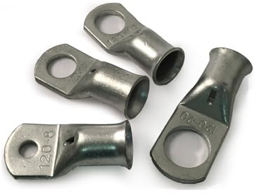 (10x) 120mm² Cable Size Copper Tube Terminals Crimp/Solder Cable Lugs Eyelets Battery Wire Connector (Select) Hole/Stud Size (16mm Hole)