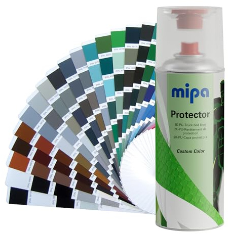 MIPA Protector 2K Spray 400ml – 2K Schutzlack Spraydose nach Farbwunsch – robuste Beschichtung für Auto, Ladefläche, Stoßstange, DIY, Quad, Motorrad – inkl. Härter
