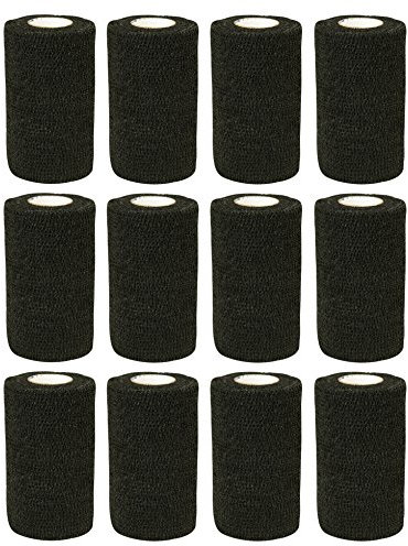 COBOX Haftbandage, Tierarztverband, selbsthaftende Bandagen zur ersten Hilfe, 12 Rollen, je 10 cm x 4,5 m