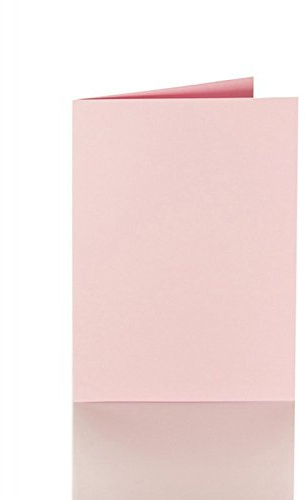 Paper24 50 Faltkarten in 120 x 170 mm (für B6 Umschläge), Grammatur: 240 g/m², Farbe: 08 Rosa