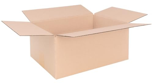 verpacking 100 Faltkartons 330x240x160mm braun KK 60 1 wellig rechteckige Versandkartons | DHL Paket 5Kg | DPD M | GLS M | H M Paket | für mittelgroße Waren, mittelgroße Versandkartons
