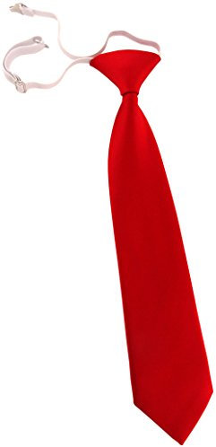 TigerTie Kleinkinder Kinderkrawatte in rot knallrot Uni - vorgebunden mit Gummizug