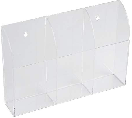 Yosoo Remote Control Holder Organizer Case Wall Mount Acrylic Media Storage Box for Desktop Clear TV Air Conditioner Storage(3 case)