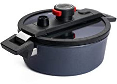 Woll Active Lite Kasserolle mit Active-Lite-Deckel, Ø 24 cm, 9 cm hoch, 3,8 Liter, mit 2 Seitengriffen - Geeignet für Ceran, Gas, Elektro, Halogen - nicht induktionsgeeignet, Aluguss, anthrazit