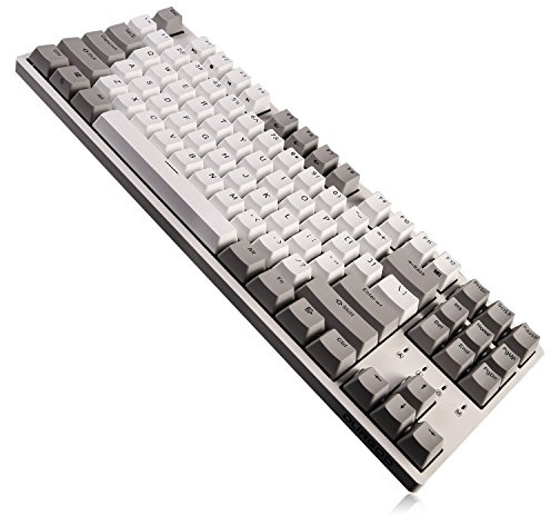 Durgod Taurus K320 TKL Clavier Mécanique - 87 Touches Tenkeyless, US Layout, Avec Câble USB C, Touches Doubleshot PBT, Touches Programmables, NKRO Rollover, Pour Windows & Mac (Cherry MX Red, Blanc)