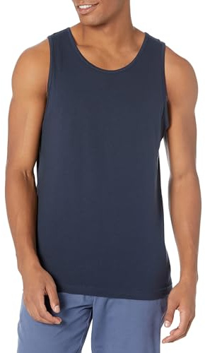 Amazon Essentials Men's Slim-Fit Tank Top, Undershirt, Navy, Large