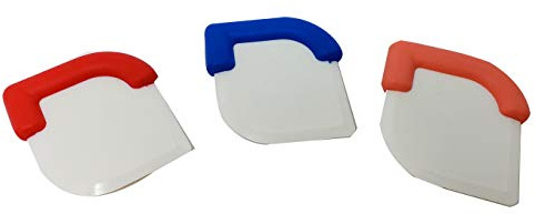 Premium Pan | Skillet Scraper Dish, Pastry, Cake & Dough Scraper Tool (3 Pack) Assorted Colors dough scraper pastry scraper