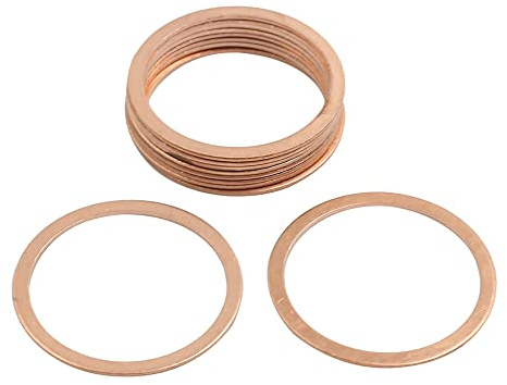 sourcing map Kupferdichtringe 10 STK 32mm Für Kfz Schrauben | Hochspannungsfestigkeit, Langlebig, Robust, Für Schrauben Verbindungselemente Und Maschinenteile Fixieren Und Abdichten