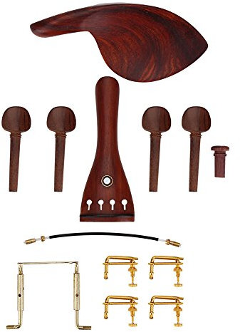 Bnineteenteam 4/4 Palisander Violine Kinnhalter Kinnhalter mit Stimmwirbel Saitenhalter Endpin Violine Zubehörset Musikinstrumentenzubehör