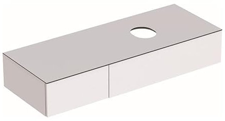 Geberit VariForm Unterschrank für Aufsatzwaschtisch, zwei Schubladen, Ablagefläche, Geruchsverschluss, Breite 135 cm, 501.177.00.1, Farbe: Weiß