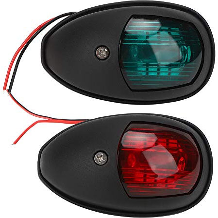 Keenso Yacht Navigation Light Shipping Signal Lamp 10‑30V LED Navigation Lamp Boat Light Red Green (Black)