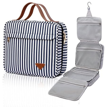 Aufhängbare Reise-Kulturtasche – Großer Kulturbeutel mit Haken | Vier-in-eins-Mehrfachfach-Design, großes Fassungsvermögen, wasserdichtes PVC-Material, leichtgängige Doppelreißverschlüsse.