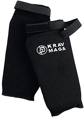 Krav Maga Schienbeinschoner, elastisch, Baumwolle, Schwarz