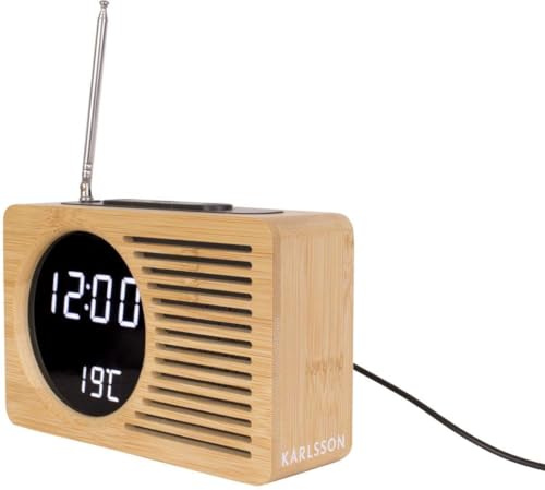 Karlsson Radiowecker aus Bambus Retro