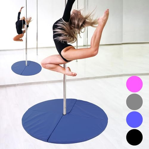 Tanzstangenmatte Matte für Pole Dance Ø 120cm 5 oder 10 cm dick Matte Polematte Stangentanz Sturzmatte Schutzmatte Fitnessmatte (Blau, 5 cm)