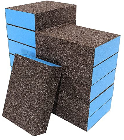 LifCratms Bloque de lijado de grano fino de grano 36, esponja de lijado gruesa en seco y húmedo, bloques de papel de lija de metal para muebles de metal de madera de paneles de yeso, 12 piezas