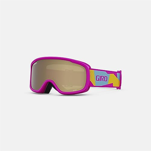Giro Buster Kinder Skibrille - Snowboardbrille für Jugend, Jungen & Mädchen - Pink Geo Camo Strap mit Amber Rose Lens