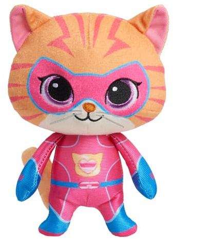 Just Play Disney Junior SuperKitties – Liten plyschleksak Ginny, 17,8 cm stor kattunge, mjukt tyg, barnleksak från 2 år