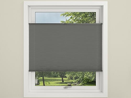 LiKeKa® Plissee ohne Bohren Klemmfix mit Klemmträger, Faltrollos 100% Polyester, Rollos für Fenster & Türen ohne Bohren, Jalousien Sonnenschutz-Sichtschutz (130x130 cm, Grau)