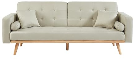 BAÏTA Divano a 3 posti convertibile Kelly in tessuto beige