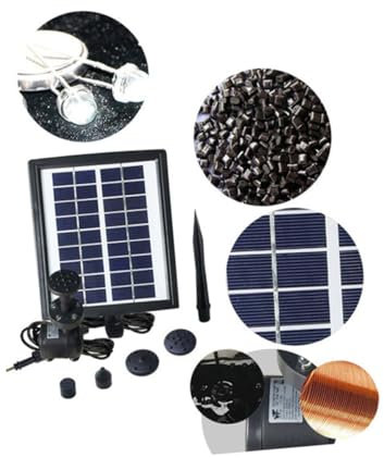 Happyyami 2.8w -teichpumpe Mit Filter Und Led-licht Solarbetriebene Springbrunnenpumpe Für Garten Pool Aquarium Wasserspiele Mit Sprühköpfen